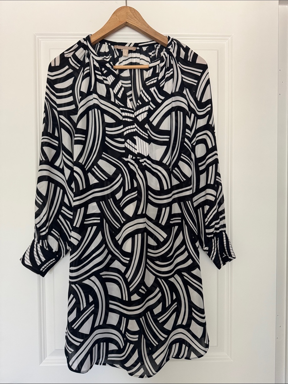 Banana Republic Black White Geometric Print Tunic Dress | Size 2
